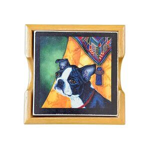 Boston Terrier Ceramic Coasters in Box